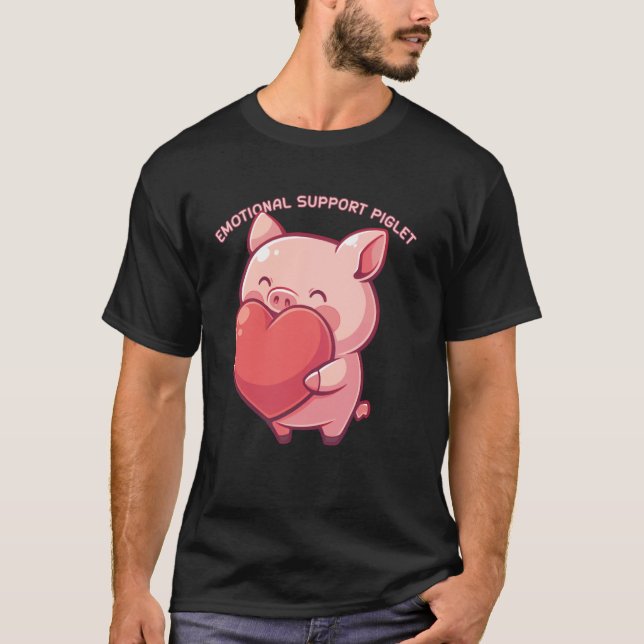 Camiseta Emotional Support Piglet Cute Kawaii Pig Japanese (Anverso)