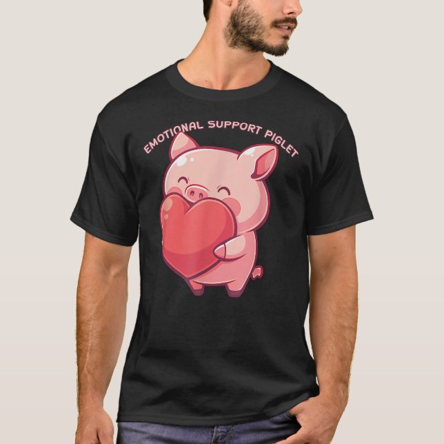Camiseta Emotional Support Piglet Cute Kawaii Pig Japanese (Anverso)
