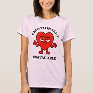 Camiseta Emotionally Unavailable – Anti-Love Cartoon Heart