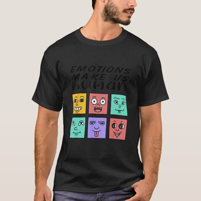 Camiseta Emotions Make Us Human Retro Mental Health Positiv (Anverso)