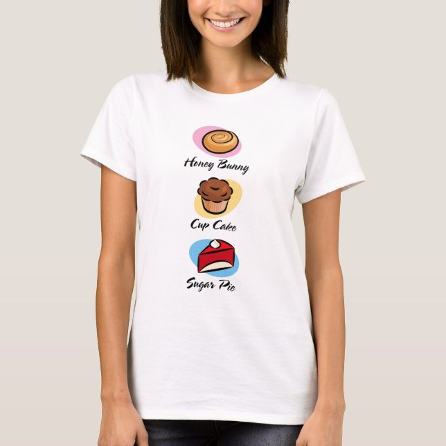 Camiseta Empanada del azúcar de la torta de la taza del (Anverso)