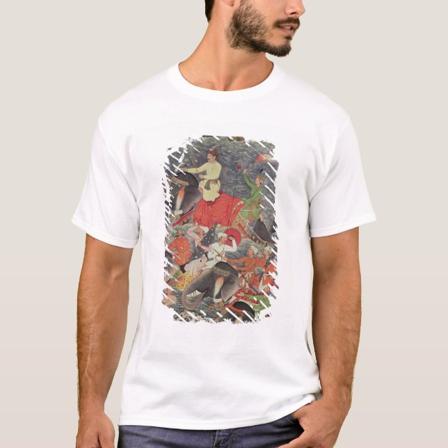 Camiseta Emperador Akbar que cruza el río el Ganges (Anverso)