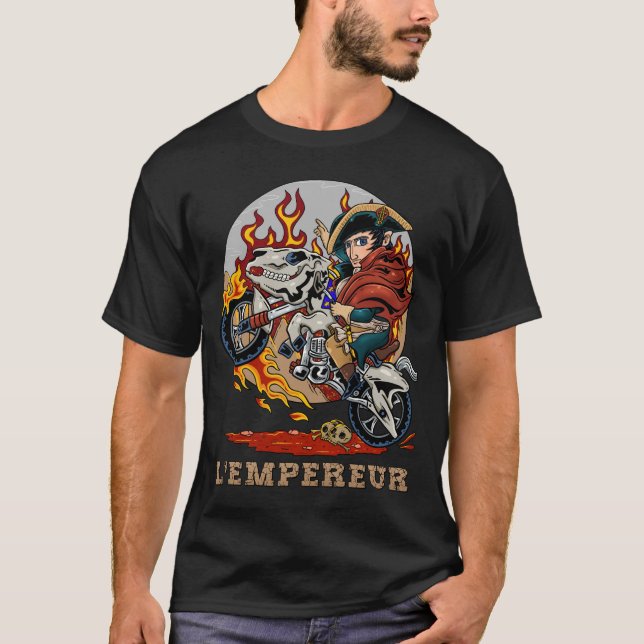 Camiseta Emperador de Ruedas: La bicicleta de Napoleón Bona (Anverso)