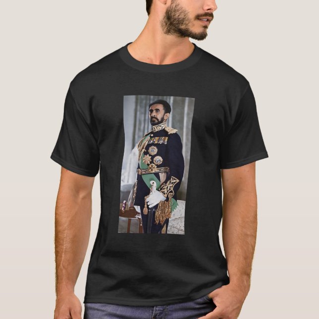 Camiseta Emperador Haile Selassie Emperador etíope Selassie (Anverso)