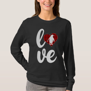 Camiseta Emperador Penguin Buffalo Plaid Love Penguin Valen