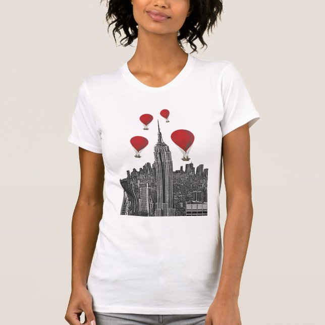 Camiseta Empire State Building y Red Hot Air Balloons (Anverso)
