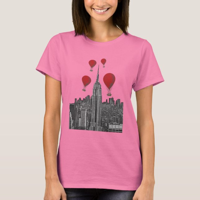 Camiseta Empire State Building y Red Hot Air Balloons (Anverso)