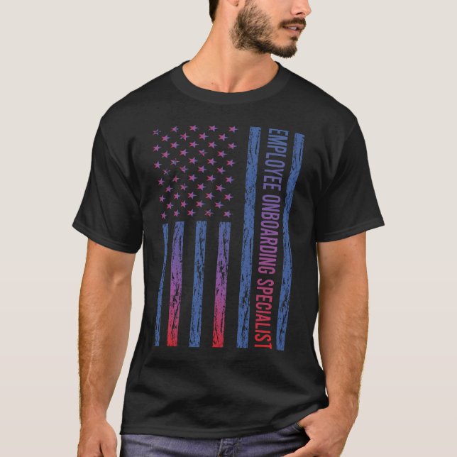 Camiseta Empleado de Bandera Azul Rojo-Estadounidense Onboa (Anverso)