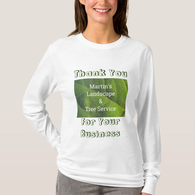 Camiseta Empleado de fotografía de hoja verde de promoción  (Anverso)