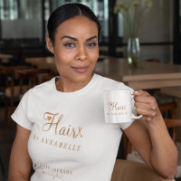 Empleado de peluquería personalizado blanco y oro