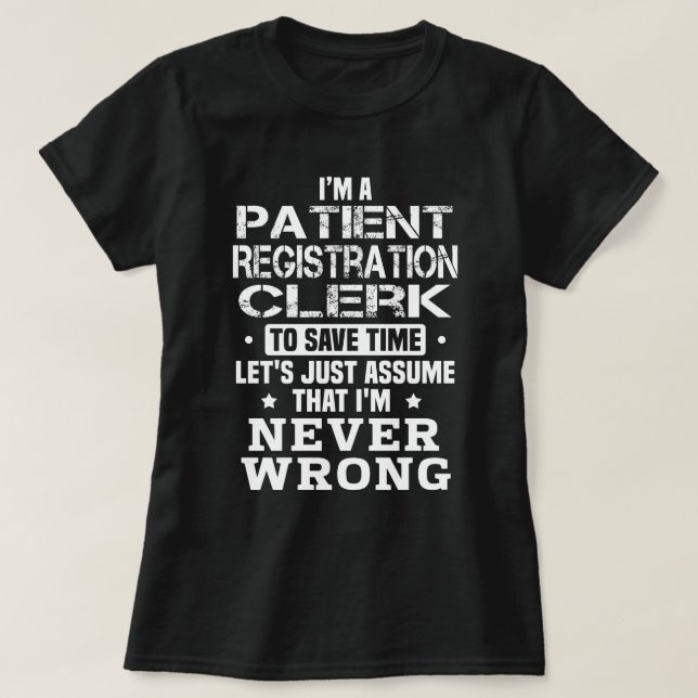 Camiseta Empleado de registro de pacientes (Diseño del anverso)