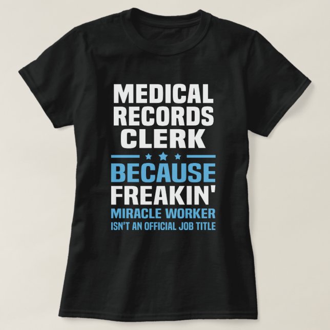 Camiseta Empleado de registros médicos (Diseño del anverso)