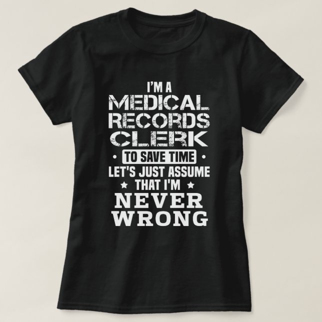 Camiseta Empleado de registros médicos (Diseño del anverso)