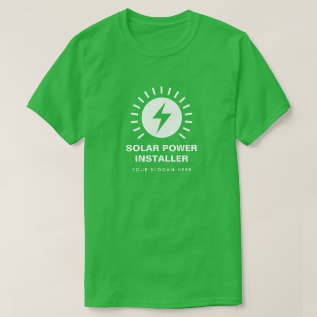 Camiseta Empleado del instalador del panel de energía solar (Diseño del anverso)