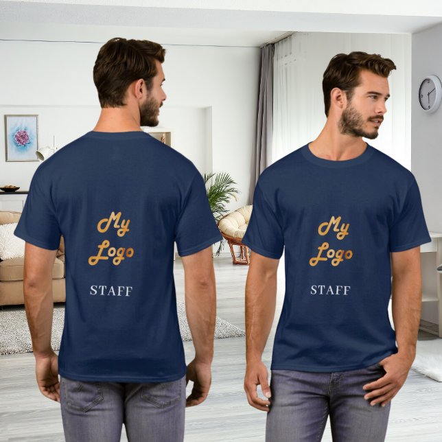 Camiseta Empleado del logotipo de la empresa azul (Subido por el creador)