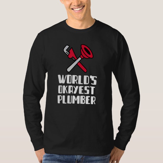 Camiseta Empleado eléctrico de plomero más Okayest Blue C d (Anverso)