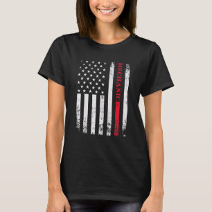 Camiseta Empleado estadounidense con bandera angustiada Mec