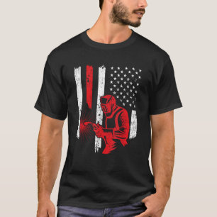 Camiseta Empleado Metalizado de soldadura de banderas estad