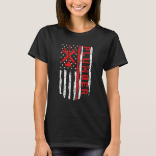 Camiseta Empleador de fontanería Bandera Americana Plomero 