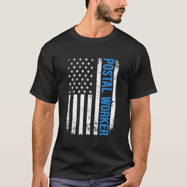 Camiseta Empleador Postal Estadounidense Usa Flag Mail 4Of  (Anverso)