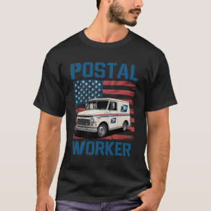 Camiseta Empleador postal patriótico de bandera de los Esta