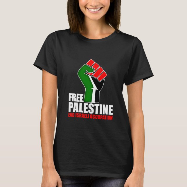 Camiseta Empleo israelí del final libre de Palestina, (Anverso)