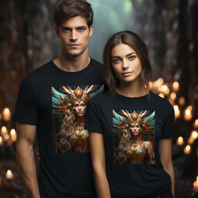 Camiseta Empoderamiento dorado: la diosa de Norse Viking Fr (Mystical Golden Horned Viking
Norse Goddess Freyja Freya
Tee)