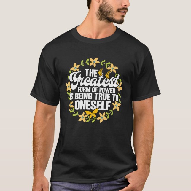 Camiseta Empoderamiento Flor Mariposa Gran forma de poder (Anverso)