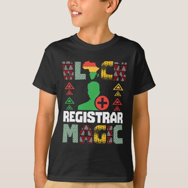 Camiseta Empoderando al Registrador Negro Magia Afroamerica (Anverso)