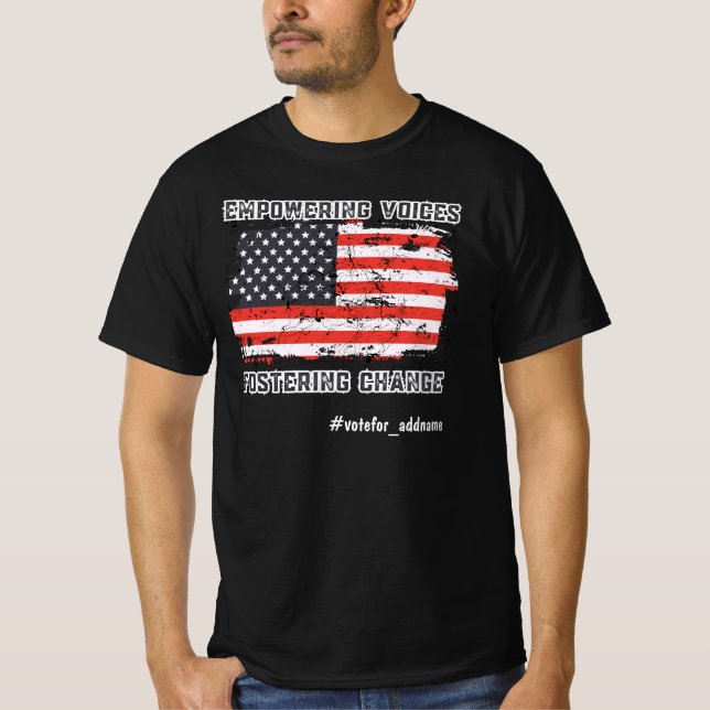 Camiseta Empoderando las voces 2024 en las elecciones de EE (Anverso)