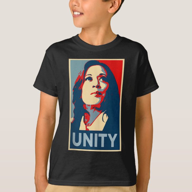 Camiseta Empoderar la unidad Kamala Harris Poster de Espera (Anverso)