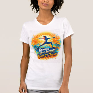 Camiseta Empowered Yoga Warrior Quote Bold Colorful Tee