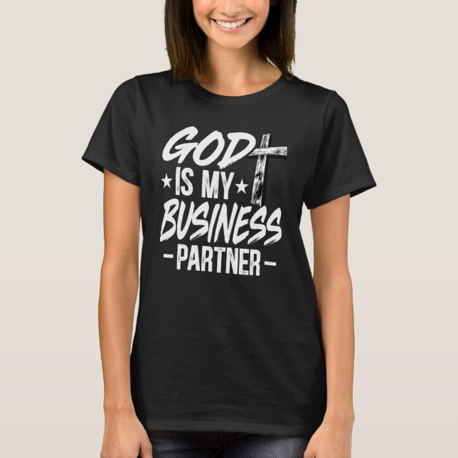 Camiseta Emprendedor Dios es mi socio de negocios CEO Motiv (Anverso)