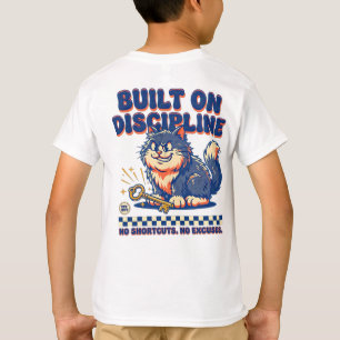 Camiseta Emprendedor: Disciplina y Esfuerzo Gato Retro