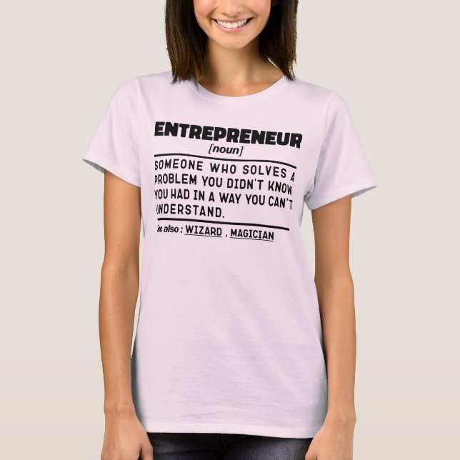 Camiseta Emprendedor Nuevo Definición Guay Empresario (Anverso)