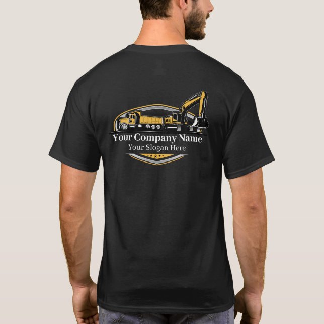 Camiseta Empresa de construcción de equipo pesado profesion (Reverso)