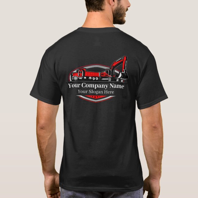 Camiseta Empresa de construcción de equipo pesado profesion (Reverso)