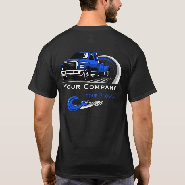 Camiseta Empresa de Remolque Profesional, Servicio de Trans (Reverso)