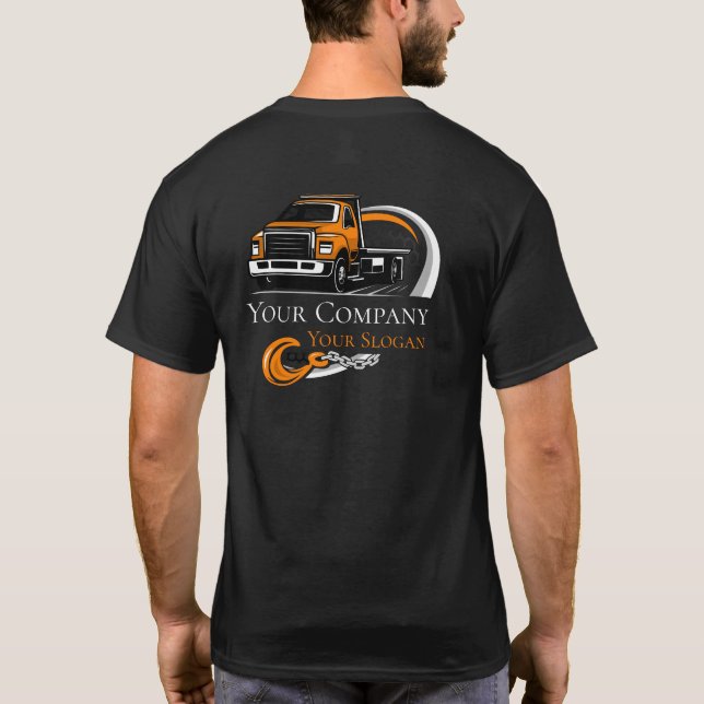 Camiseta Empresa de Remolque Profesional, Servicio de Trans (Reverso)