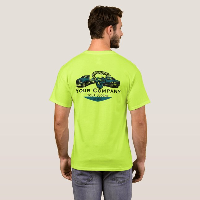 Camiseta Empresa de Remolque Profesional, Servicio de Trans (Reverso completo)