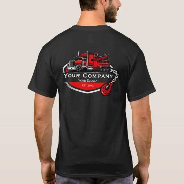 Camiseta Empresa de Remolque Profesional, Servicio de Trans (Reverso)