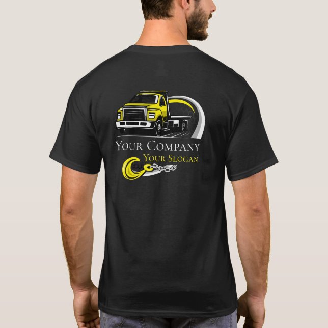 Camiseta Empresa de Remolque Profesional, Servicio de Trans (Reverso)