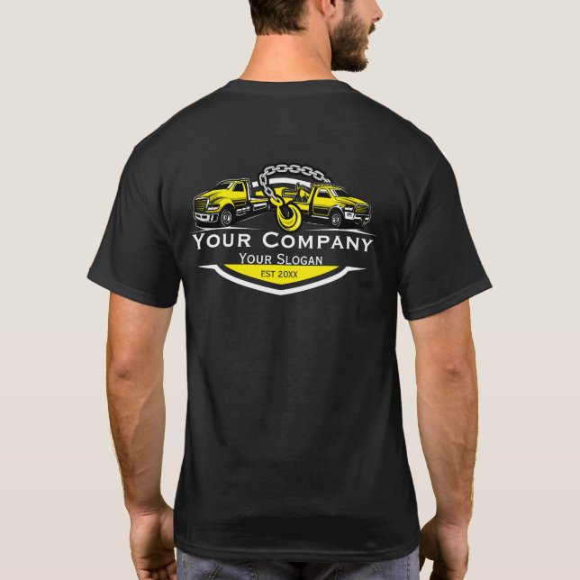 Camiseta Empresa de Remolque Profesional, Servicio de Trans (Reverso)
