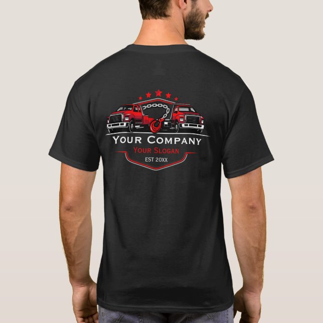 Camiseta Empresa de Remolque Profesional, Servicio de Trans (Reverso)