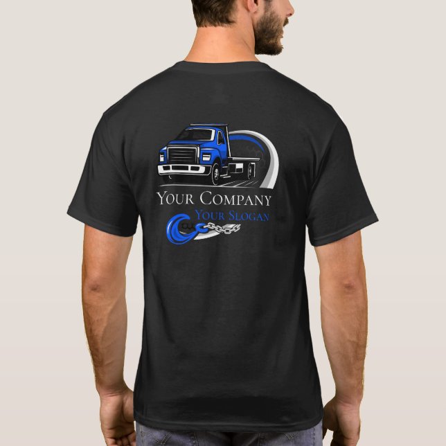 Camiseta Empresa de Remolque Profesional, Servicio de Trans (Reverso)