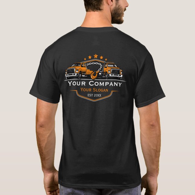 Camiseta Empresa de Remolque Profesional, Servicio de Trans (Reverso)