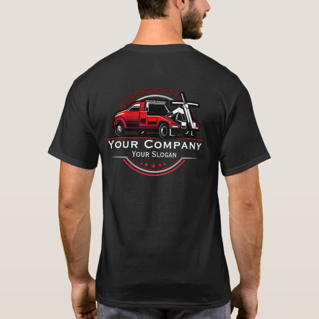 Camiseta Empresa de Remolque Profesional, Servicio de Trans (Reverso)