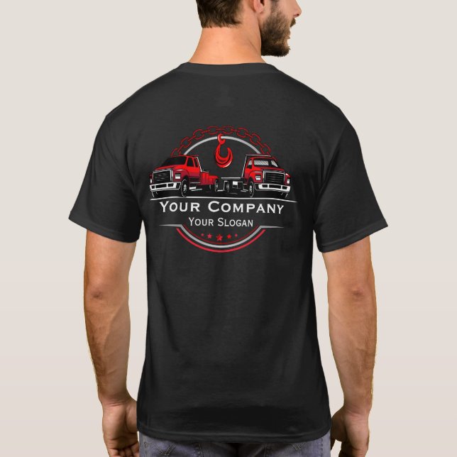 Camiseta Empresa de Remolque Profesional, Servicio de Trans (Reverso)