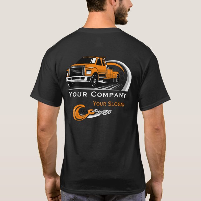 Camiseta Empresa de Remolque Profesional, Servicio de Trans (Reverso)