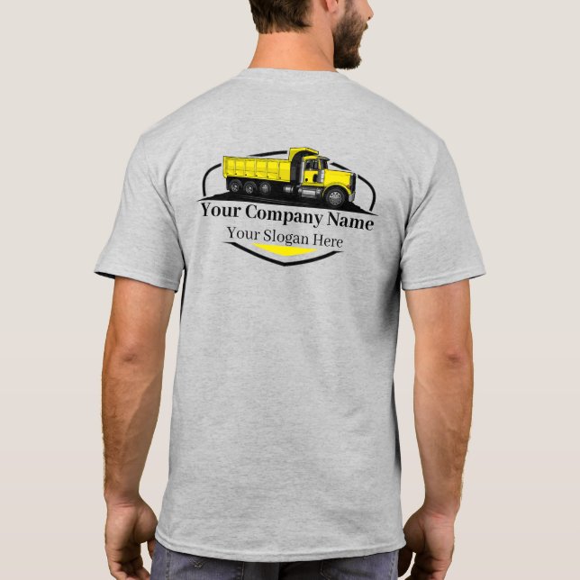 Camiseta Empresa de transporte de camiones de volquete prof (Reverso)
